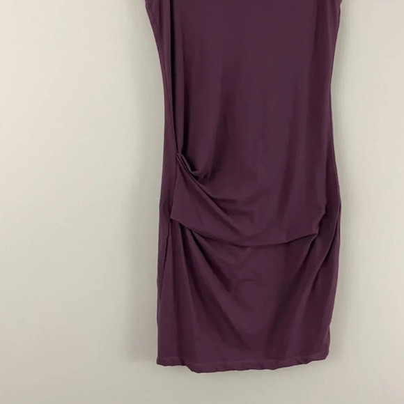 Standard James Perse Cowl Neck Ruched Side Midi Dress in Plum Size 3 (L) - Picture 4 of 5